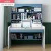 Escritorio infantil con estantería y librero, escritorio de estudio y escritura para estudiantes integrado, uso doméstico, juego de escritorio de computadora y silla para habitación de niñas