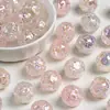 Ding Yi Corazón de Ópalo Arcoíris Luna Fría Chapado en Metal Cuentas con Agujero Recto Materiales para Joyería Hecha a Mano DIY Accesorios para Cadena de Teléfono