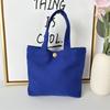 Bolso de Mano de Lona de Color Sólido para Mujer, Simple y Portátil para el Trabajo, Bolsa para Lonchera, Bolsa de Almacenamiento de Gran Capacidad