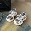 2025 Novo Outono Sapatos Esportivos Infantis Meninas Cor Combinada Pequeno, Médio e Grande Sapatos de Corrida Infantis em Malha Sapatos Casuais Meninos
