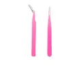 Pinzas para Pestañas Postizas Pinzas para Uñas Artísticas DIY Pinzas para Técnicos de Pestañas Pinzas para Extensiones de Pestañas Punta Curva Punta Recta