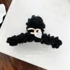 Pinza de Pelo de Felpa con Letra para Otoño e Invierno, Pasador Dulce con Cara Sonriente, Pinza de Tiburón para Peinado Recogido en la Parte Trasera de la Cabeza, Adecuado para Cabello Grueso, Accesorio para el Cabello para Mujeres