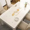 Jogo Americano Minimalista para Mesa de Jantar, Impermeável, à Prova de Óleo, Lavável, Resistente ao Calor, Toalha de Mesa, Cor Creme, Protetor de Mesa de Centro de PVC de Alta Qualidade