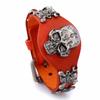 Punk 2018 Nuevo Pulsera de Cuero de Vaca Punk Calavera Europea y Americana Comercio Electrónico Transfronterizo Suministro Pulsera de Cuero para Mujer