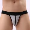 Lote de fábrica pelo largo nuevo sexy a rayas transpirable algodón U convexo doble Ding T pantalones algodón cadera ropa interior para hombre moda 427