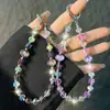 Cadena de Teléfono Móvil Colgante de Corazón de Cristal de Gama Alta Moda para Mujer Bolso de Muñeca Elegante Cadena Colgante de Perlas Estilo Corto