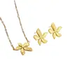 Estilo Pétalo Ins Pendientes Populares de Comercio Electrónico Transfronterizo Retro Oro de 18K Acero de Titanio Texturizado Pendientes de Pétalo Joyería para Mujer
