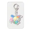 Chaveiro de Acrílico Coelho Florido Estilo Novo 2D Pingente Fofo para Mochila de Estudante Acessório Presente Combinando para Melhor Amigo