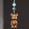 Sândalo Rosewood Verde Sândalo Escultura Dos Desenhos Animados Violência Urso Casal Cadeia de Telefone Móvel Chaveiro Wen Play Handle Piece