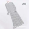 Vestido Largo de Nuevo Estilo para Primavera y Otoño con Sujetador Incorporado, de Manga Larga, Largo, para Casa, Ropa de Dormir