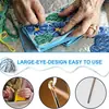 Conjunto de Crochê com 38 Peças, com Agulhas de Crochê Coloridas de Liga de Alumínio de Cabeça Única, Kit Completo de Ferramentas de Tricô DIY e Marcadores de Pontos