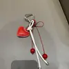 Lanyard para Teléfono Colgante Creativo para Bolso Llavero de Cuentas Adorno de Corazón Colgante 3D Moda Simple