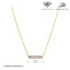 Collar Transfronterizo de Plata de Ley S925, Colgante Cuadrado Simple y Casual con Incrustación de Circonita, Cadena para Clavícula, Directo de Fábrica, Al por Mayor en Stock
