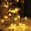 Fio de Luz Solar de Bolhas LED para Jardim Exterior Impermeável Bola Redonda Fio de Luz de Cristal para Atmosfera