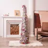 Nova árvore de Natal de 1,5M com galhos dobrados, telescópica e dobrável, ornamento decorativo de Natal denso com galhos dobrados de 1,8M