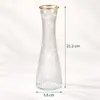 Vaso de Vidro Colorido com Listras Verticais Estilo Europeu de Luxo Leve Ins para Sala de Estar Vaso para Flores Frescas Decoração de Arranjo de Flores Ornamento