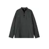 Camiseta de Manga Larga con Cuello en V Estilo Tweed para Hombre Otoño Ajuste Limpio Rayas Camisa Base Polo de Hombro Derecho Americano Top