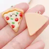 20 Mini Pingentes de Resina Fofos de Desenho Animado para Bolo de Pipoca Croissant Queijo DIY Acessórios de Joia
