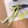 Estilo miu blogger original mesmo estilo personalidade nicho chaveiro de carro pingente de bolsa ins cordão trançado para casal ornamento para pendurar