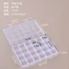 Caja de almacenamiento transparente de plástico PP de 1.9 cm de alto, desmontable, con 24 compartimentos para accesorios de ferretería DIY, tornillos, joyería y cuentas