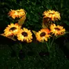 Nueva Luz Solar de Girasol para Jardín Transfronteriza de una Sola Cabeza Tres Cabezas Decoración de Césped Patio Jardín Luz de Paisaje de Atmósfera