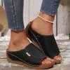 Zapatillas de Verano 2025 para Mujer de Comercio Exterior con Suela Gruesa Cross-Border Talla Grande Tira Ancha Zapatillas de Boca de Pez con Suela Gruesa