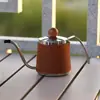 Chaleira de Derramamento Manual para Acampamento ao Ar Livre, Cafeteira Mini Portátil Pequena com Bico Longo e Boca Estreita, Chaleira de Água para Café de Aço Inoxidável com Alça para Pendurar