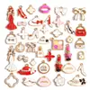 Accesorios de Joyería de Aleación para Hacer Manualidades con Forma de Gota de Aceite Bolsita de Maquillaje para Niñas Accesorios de Tacones Altos Pulsera Pendientes Colgante W507