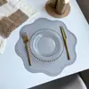Estilo Ins Hoja de Tortuga Cuero Manteles Individuales Creativo Comida Occidental Aislamiento Térmico Esterilla Boda Festival Navidad Impermeable Aceite Grabado Esterilla para Platos