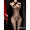 Body de Malla Sexy de una Pieza para Mujer, Conjunto de Lencería, Atuendo de Tentación sin Quitar, Medias de Malla, Comercio Exterior, Estilo Europeo y Americano