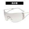 Nuevas gafas de sol europeas y americanas sin montura de diamantes transfronterizas gafas de sol Y2K exageradas gafas deportivas de tecnología futura gafas de sol