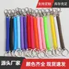 Em estoque frete grátis chaveiro de corda de mola de plástico cordão de segurança chaveiro de mola colorido pingente retrátil anti-perda