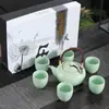 Tetera Ruyao con Asa Tamaño Grande Juego de Té Kung Fu Cerámica para Hogar Jarra de Agua Fría Logo de Negocio Regalo de Negocio para Personas Mayores