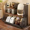 Estante de almacenamiento de escritorio para sala de estar, mueble lateral de comedor, mesa de café, organizador de tazas de café, estante de almacenamiento de juguetes y bocadillos para el hogar