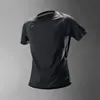 Conjunto esportivo de verão masculino, camiseta de corrida de secagem rápida, roupas de ginástica, shorts de manga curta de seda gelada, roupas de treino, celular