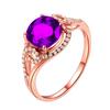 Anillo Seiko chapado en oro rosa de 18 quilates con incrustaciones de oro, diamante rojo, diamante púrpura, diamante amarillo, circonita de cristal, anillo de signo de interrogación de tesoro colorido