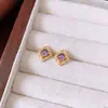 Pendientes Vintage de Plata con Circonita en Forma de Rombo, Pendientes Sencillos de Estilo Retro de Lujo Ligero, Pendientes Exquisitos Versátiles para Mujer