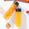Botellas Cilíndricas Transparentes Espesadas para Té de Leche, Vasos Desechables para Bebidas, Botellas de Bebida Hechas a Mano para Puestos, Alta Transparencia
