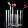 Vaso de vidro para arranjos florais hidropônicos, decoração de casa, transparente, simples, vaso de formato reto, vaso para arranjo floral, leve
