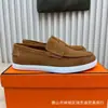 Sapatos Mocassins Novos de Alta Qualidade da Marca H Transfronteiriços Couro Genuíno Masculinos Casuais Versáteis Slip-On Sapatos Preguiçosos Femininos Esportivos Sapatos de Casal