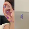 Colección de Pendientes de Hueso del Oído Morado de Ensueño Pendientes de Zirconia Pendientes Planos Espirales de Titanio Médico para el Hélice Pendientes de Hueso del Oído Morados