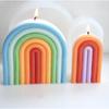 Molde de Silicona para Hornear Fondant de Chocolate de Dibujos Animados Arcoíris Tridimensional Souvenir Jabón Hecho a Mano Adorno de Resina