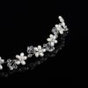EBay Tiara de prata feita à mão com strass, pérola, flor, acessório de cabeça para noiva, corrente macia