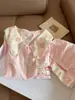 Pijama Rosa de Rilakkuma para Mujer con Cuello de Muñeca, Conjunto de Dos Piezas de Cardigan y Shorts de Manga Corta de Verano, Ropa de Casa para Niña