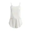 Conjunto de Camisola y Shorts 100% Seda para Mujer Verano Amazon Transfronterizo Lencería Espalda Descubierta Perezoso Sexy Conjunto de Pijama para Dama