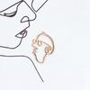 Acessórios para joias DIY material cor de cobre banhado design europeu e americano face abstrata brincos brincos pingente