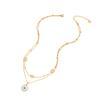 [Ice Meng] Collar de ojo de circón con personalidad, cadena doble de acero inoxidable, joyería transfronteriza europea y americana por N100