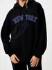 Sudadera newyurk Sudadera con capucha europea y americana Sudadera lisa con letras Sudadera extragrande