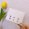 Pendientes para Estudiantes Mujeres, Pendientes Sencillos Estilo Coreano Macaron Mariposa, Pendientes Frescos y Dulces Margarita Pequeña, Set de Una Semana