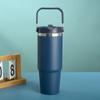 Vaso Termo de Acero Inoxidable, Pajita Portátil con Asa, Vaso para Coche, Vaso Deportivo para Agua de Gran Capacidad, Vaso para Hielo para Cerveza Fría